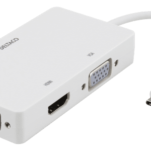 USB-C til HDMI/DVI/VGA adapter kabel - 4K Ultra HD - Hvid