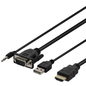 VGA til HDMI converter kabel - VGA/HDMI/USB - 2 m