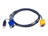 ATEN 2L-5202UP - Kabel til tastatur / video / mus (KVM) - USB, HD-15 (VGA) (han) til HD-15 (VGA) (han) - 1.8 m