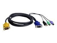 ATEN 2L-5303UP - Kabel til tastatur / video / mus (KVM) - USB, PS/2, HD-15 (VGA) (han) til 18 pin SPHD (han) - 3 m