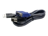 TRENDnet TK CU10 - Kabel til tastatur / video / mus (KVM) - USB, HD-15 (VGA) (han) til HD-15 (VGA) (han) - 3.1 m - sort