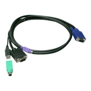 LevelOne ACC-3201 - keyboard / video / mouse (KVM) cable kit - HD-15 (VGA) to USB PS/2 HD-15 (VGA) - 1.8 m