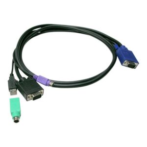 LevelOne ACC-3202 - keyboard / video / mouse (KVM) cable kit - HD-15 (VGA) to USB PS/2 HD-15 (VGA) - 3 m